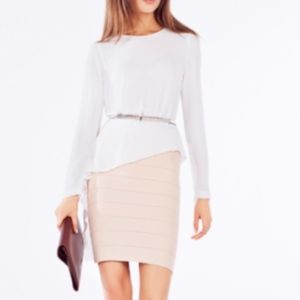 NWT $158 BCBGMAXAZRIA Eugenie High-Low Asymmetrical Top in White - size XXS!
